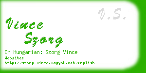 vince szorg business card